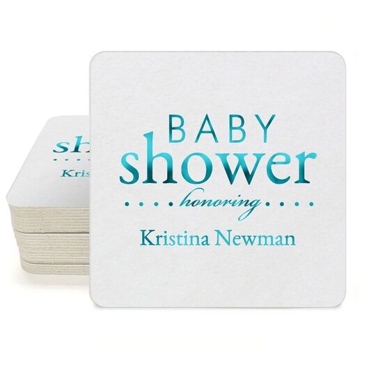 Baby Shower Honoring Square Coasters